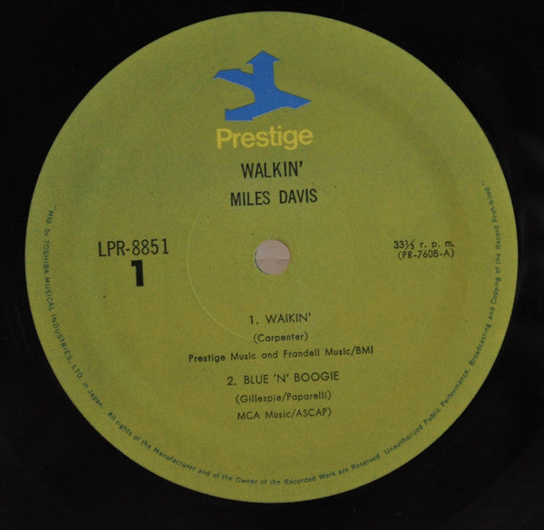 Miles Davis All Stars - Walkin' (Vinyl, LP, Album, Compilation, Reissue, Mono) Near Mint (NM or M-) / Very Good Plus (VG+)