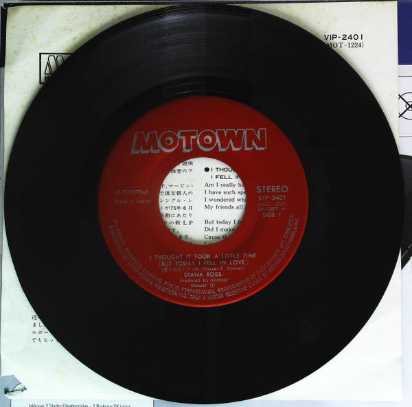 Diana Ross - I Thought It Took A Little Time (But Today I Fell In Love) (Vinyl, 7", 45 RPM) Very Good Plus (VG+) / Very Good Plus (VG+)