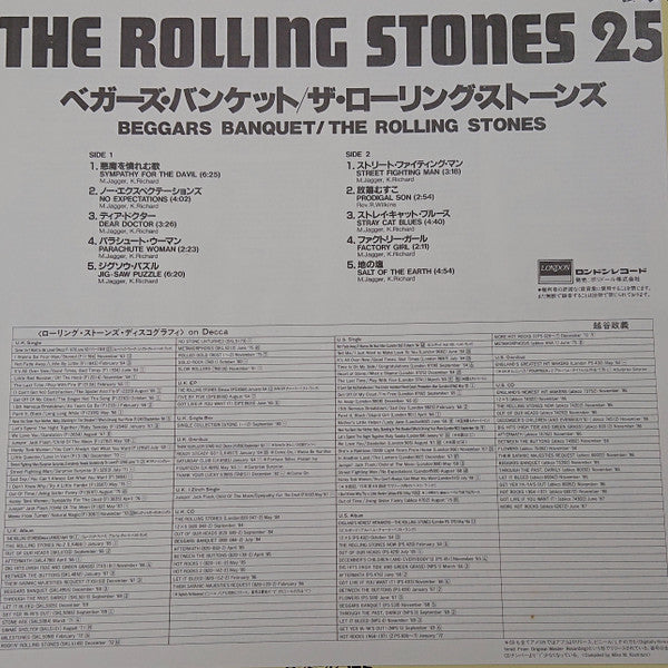 The Rolling Stones - Beggars Banquet (Vinyl, LP, Album, Reissue, Stereo) Very Good (VG) / Very Good (VG)