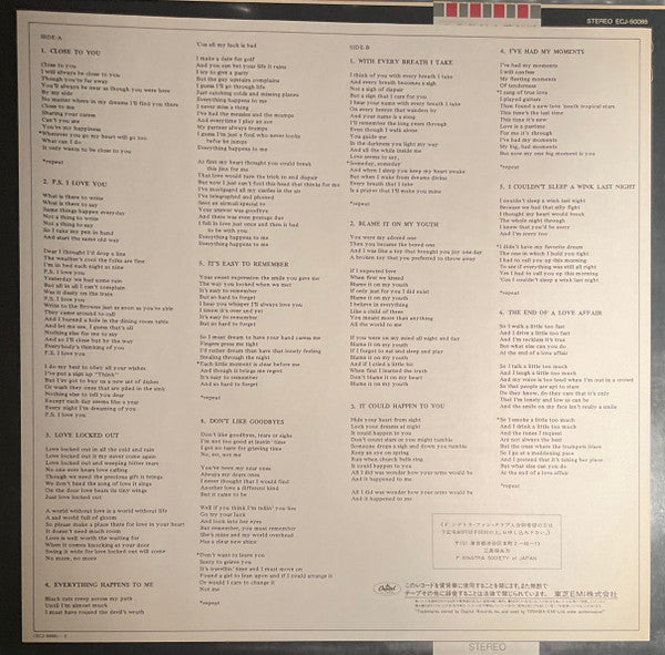 Frank Sinatra - Close To You (Vinyl, LP, Album, Reissue, Stereo) Very Good (VG) / Very Good (VG)