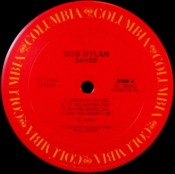 Bob Dylan - Saved (Vinyl, LP, Album) Very Good (VG) / Very Good (VG)