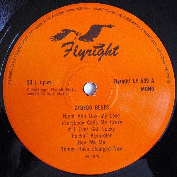 Various - Zydeco Blues (Vinyl, LP, Compilation, Reissue, Mono) Very Good Plus (VG+) / Very Good Plus (VG+)