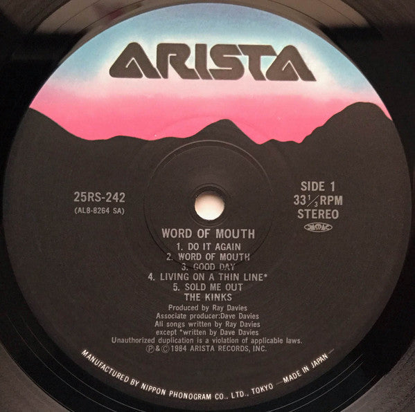 The Kinks - Word Of Mouth = ワード・オブ・マウス (Vinyl, LP, Album) Very Good Plus (VG+) / Very Good Plus (VG+)