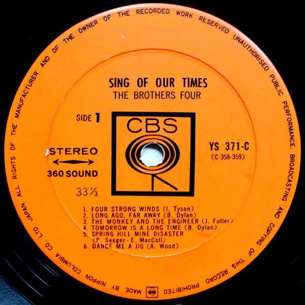 The Brothers Four - Sing Of Our Times (Vinyl, LP, Album, Stereo) Very Good Plus (VG+) / Very Good (VG)