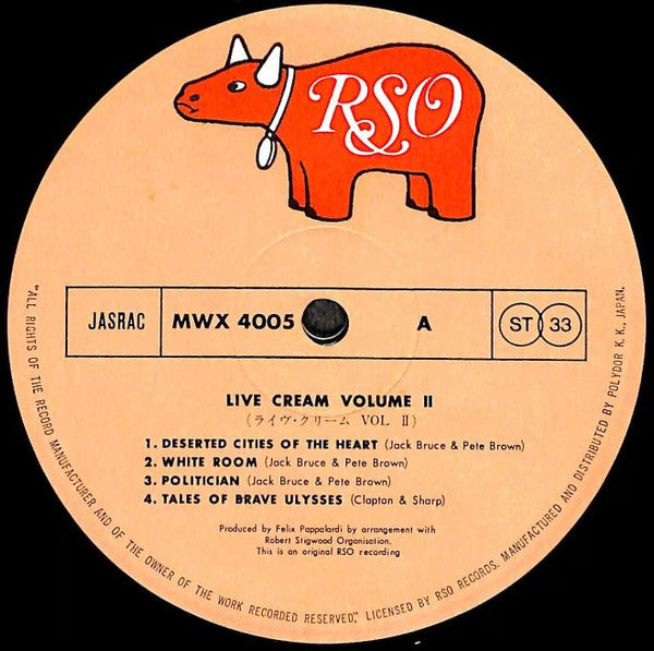 Cream (2) - Live Cream Volume II (Vinyl, LP, Album)