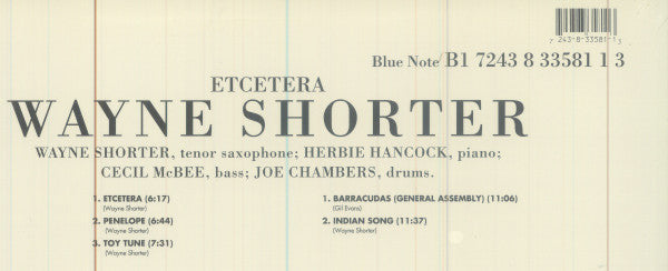 Wayne Shorter - Etcetera (Vinyl, LP, Album, Limited Edition, Reissue, Remastered) Near Mint (NM or M-) / Very Good Plus (VG+)