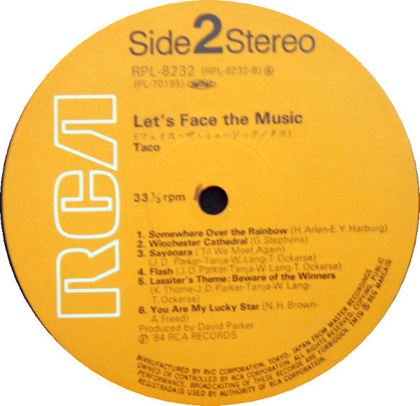 Taco - Let's Face The Music (Vinyl, LP, Album) Very Good Plus (VG+) / Very Good Plus (VG+)