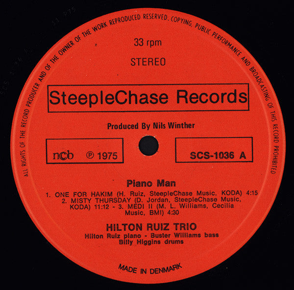 Hilton Ruiz Trio - Piano Man (Vinyl, LP, Album, Stereo) Very Good (VG) / Very Good Plus (VG+)