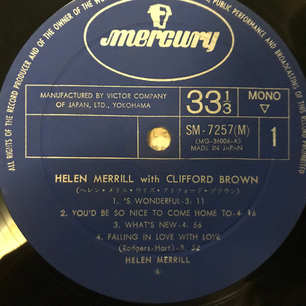 Helen Merrill - Helen Merrill (Vinyl, LP, Album, Reissue, Mono)