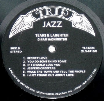 Dinah Washington - Tears And Laughter (Vinyl, LP, Album, Reissue, Stereo) Very Good (VG) / Very Good (VG)