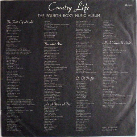 Roxy Music - Country Life (Vinyl, LP, Album)