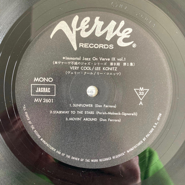 Lee Konitz - Very Cool (Vinyl, LP, Album, Reissue, Mono) Very Good Plus (VG+) / Good Plus (G+)