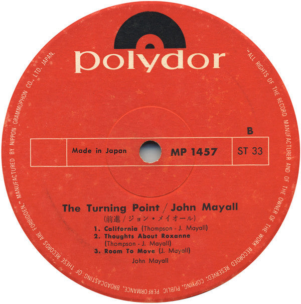 John Mayall - The Turning Point (Vinyl, LP, Album) Good Plus (G+) / Very Good (VG)