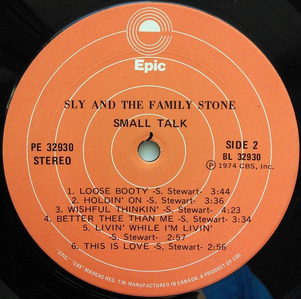 Sly & The Family Stone - Small Talk (Vinyl, LP, Album) Near Mint (NM or M-) / Very Good (VG)
