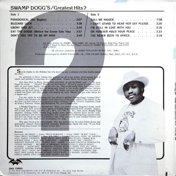 Swamp Dogg - Swamp Dogg's Greatest Hits? (Vinyl, LP, Album) Very Good Plus (VG+) / Very Good (VG)