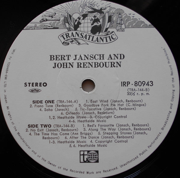 Bert Jansch - Bert And John (Vinyl, LP, Album, Reissue) Very Good (VG) / Good Plus (G+)
