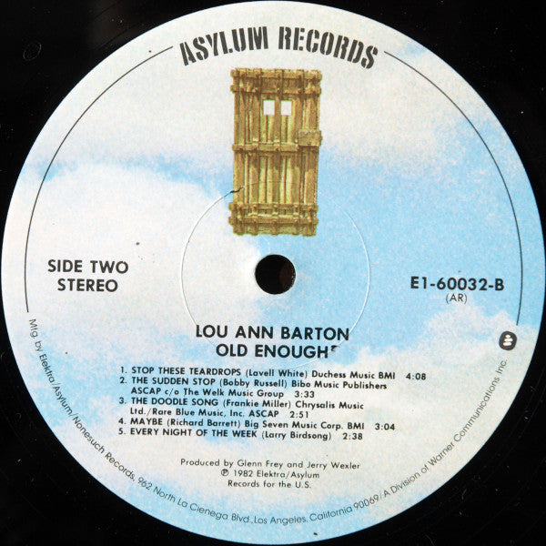Lou Ann Barton - Old Enough (Vinyl, LP, Album, Stereo) Very Good (VG) / Very Good (VG)