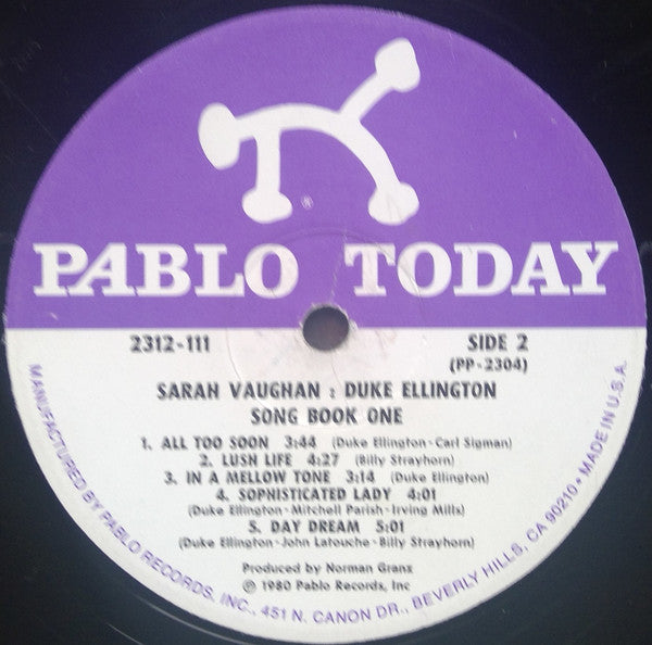 Sarah Vaughan - Song Book One (Vinyl, LP, Album, Stereo) Very Good (VG) / Very Good (VG)