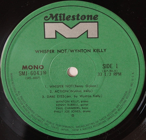 Wynton Kelly - Whisper Not (Vinyl, LP, Album, Reissue, Mono)