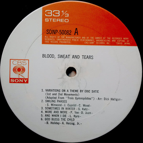 Blood, Sweat And Tears - Blood, Sweat And Tears (Vinyl, LP, Album, ...