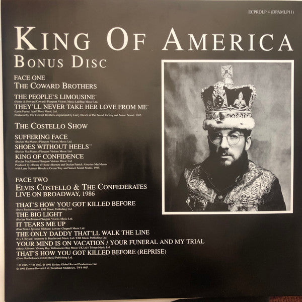 The Costello Show - King Of America (Vinyl, Vinyl, All Media, LP, Album, Reissue, LP, Limited Edition) Very Good Plus (VG+) / Very Good Plus (VG+)