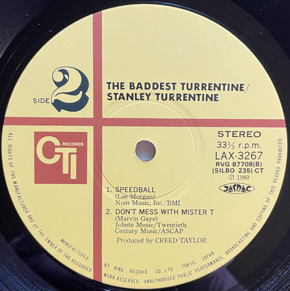 Stanley Turrentine - The Baddest Turrentine (Vinyl, LP, Compilation, Limited Edition, Reissue, Stereo) Very Good Plus (VG+) / Very Good (VG)