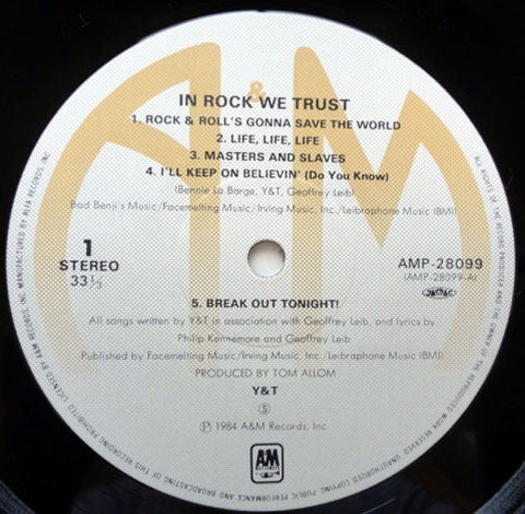 Y & T - In Rock We Trust (Vinyl, LP, Album)