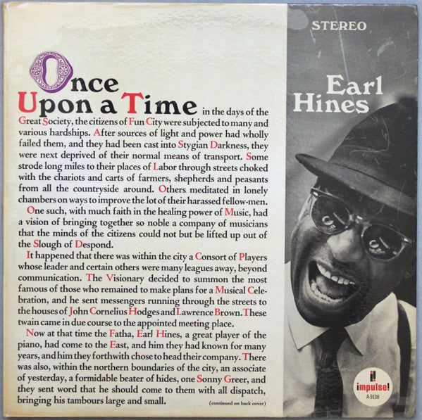 Earl Hines - Once Upon A Time (Vinyl, LP, Album, Stereo) Very Good Plus (VG+) / Very Good Plus (VG+)
