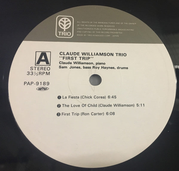 The Claude Williamson Trio - First Trip (Vinyl, LP, Album, Stereo) Very Good Plus (VG+) / Very Good Plus (VG+)