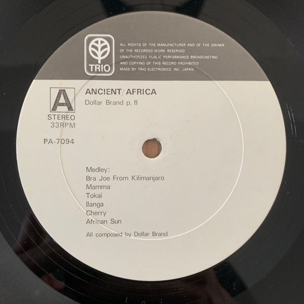 Dollar Brand - Ancient Africa (Vinyl, LP, Album, Stereo) Near Mint (NM or M-) / Very Good (VG)