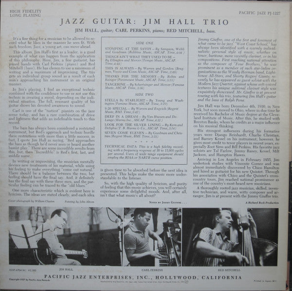 Jim Hall Trio - Jazz Guitar (Vinyl, LP, Album, Reissue, Mono)