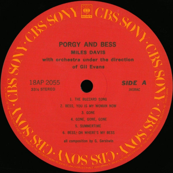 Miles Davis - Porgy And Bess (Vinyl, LP, Album, Reissue, Stereo)