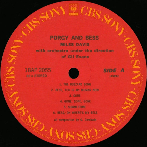 Miles Davis - Porgy And Bess (Vinyl, LP, Album, Reissue, Stereo)
