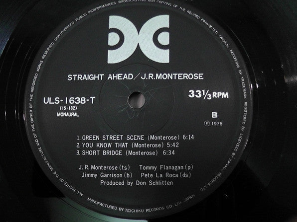 J.R. Monterose - Straight Ahead (Vinyl, LP, Limited Edition, Reissue, Mono) Very Good (VG) / Very Good Plus (VG+)