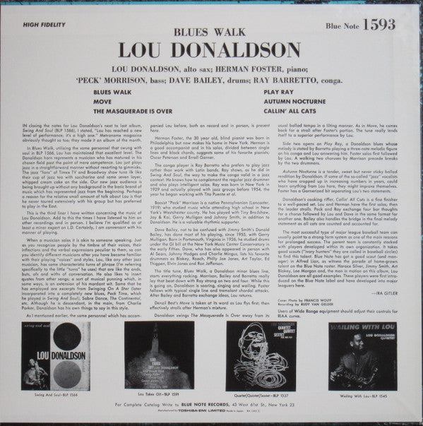 Lou Donaldson - Blues Walk (Vinyl, LP, Album, Mono, Reissue, Limite...