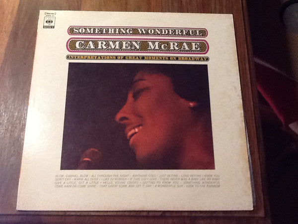 Carmen McRae - Something Wonderful (Vinyl, LP, Album, Stereo) Very Good Plus (VG+) / Very Good Plus (VG+)