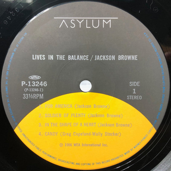 Jackson Browne - Lives In The Balance (Vinyl, LP, Album)