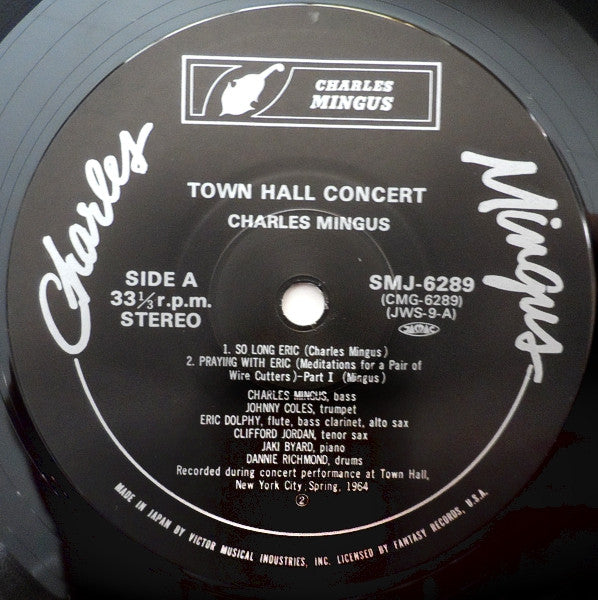 Charles Mingus - Town Hall Concert (Vinyl, LP, Album, Reissue, Stereo) Very Good (VG) / Good Plus (G+)