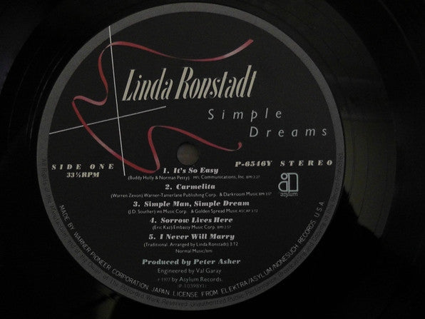 Linda Ronstadt - Simple Dreams (Vinyl, LP, Album, Reissue) Very Good (VG) / Very Good Plus (VG+)
