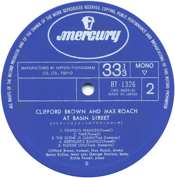 Clifford Brown And Max Roach - At Basin Street (Vinyl, LP, Album, R...