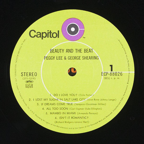 Peggy Lee - Beauty And The Beat! (Vinyl, LP, Album, Stereo)