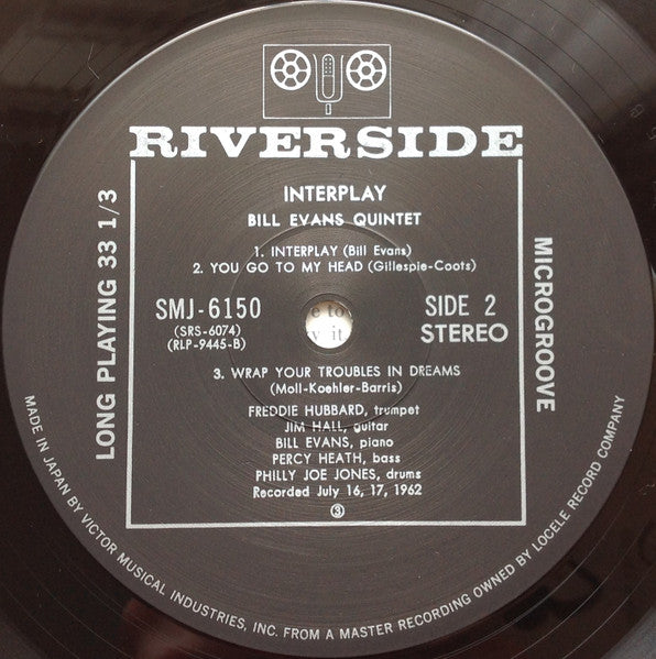 Bill Evans Quintet - Interplay = インタープレイ (Vinyl, LP, Album, Reissue, Stereo) Very Good Plus (VG+) / Very Good Plus (VG+)