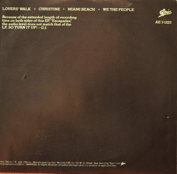 Garland Jeffreys - Escape Artist (Vinyl, Vinyl, LP, Album, 7", EP, 33 ⅓ RPM, Promo) Good Plus (G+) / Very Good (VG)