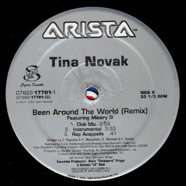 Tina Novak - Been Around The World (Vinyl, 12", Single, 33 ⅓ RPM) Very Good Plus (VG+) / Very Good Plus (VG+)