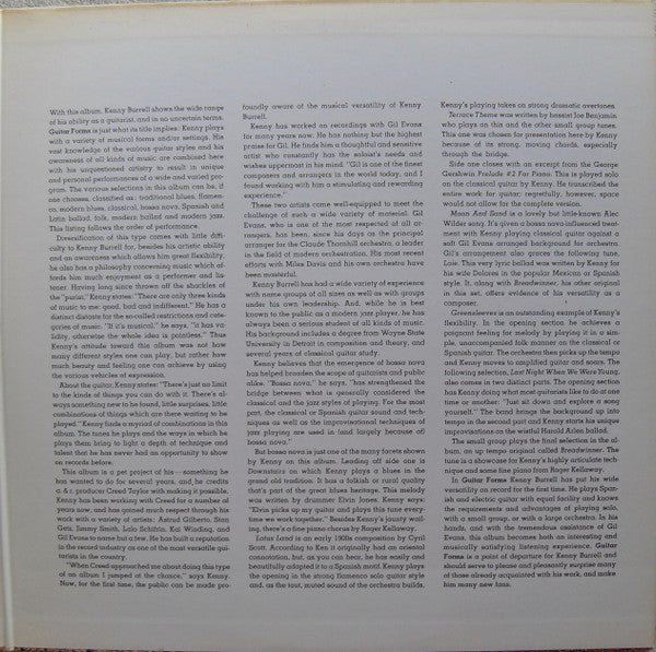 Kenny Burrell - Guitar Forms (Vinyl, LP, Album, Reissue, Stereo) Very Good Plus (VG+) / Very Good Plus (VG+)