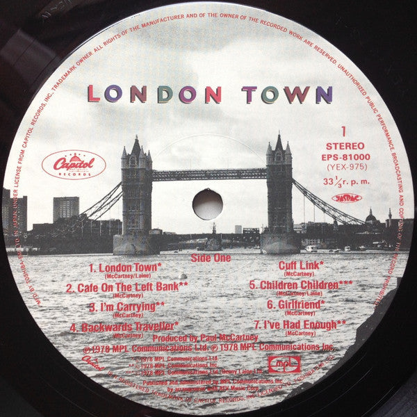 Wings (2) - London Town (Vinyl, LP, Album, Stereo)