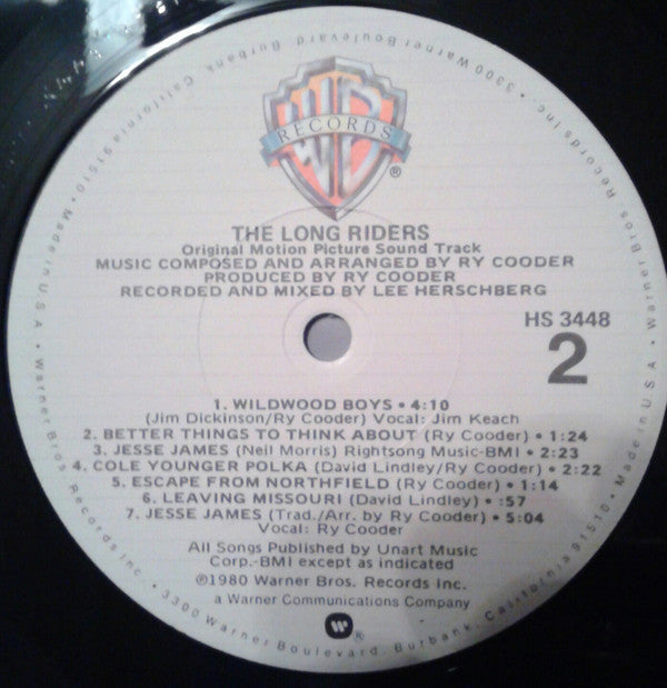 Ry Cooder - The Long Riders (Original Sound Track) (Vinyl, LP, Album) Very Good (VG) / Very Good (VG)