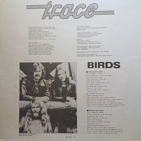 Trace (6) - Birds (Vinyl, LP, Album, Stereo) Very Good Plus (VG+) / Good Plus (G+)