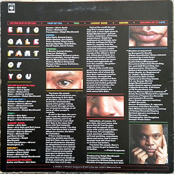 Eric Gale - Part Of You (Vinyl, LP, Album, Stereo)
