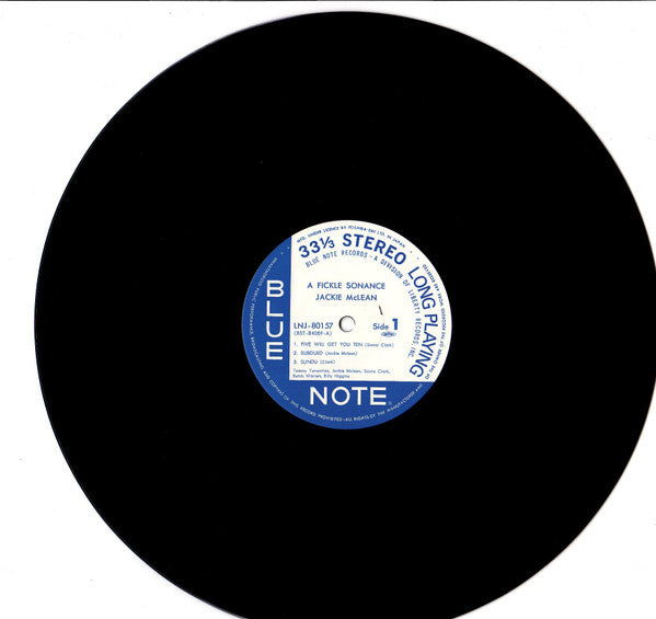 Jackie McLean - A Fickle Sonance (Vinyl, LP, Album, Reissue, Stereo) Near Mint (NM or M-) / Very Good Plus (VG+)